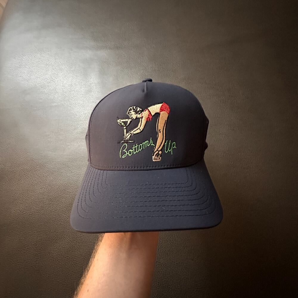 Extracurricular Hat Adult One Size Blue Snap Back Trucker Golf Pin-Up Model